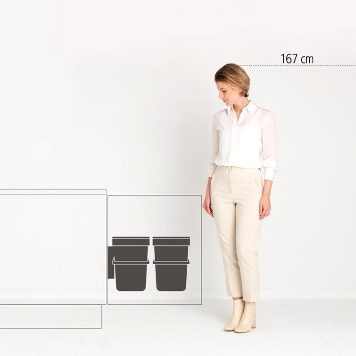 Brabantia Sort & Go Inbouwemmer 2 x 12 L