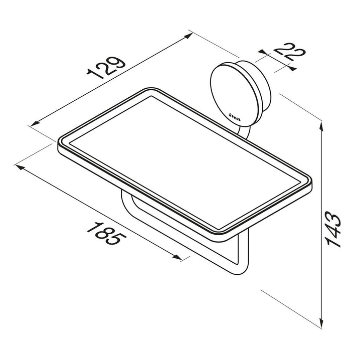 Geesa Opal Toiletrolhouder met Planchet - Zwart Metaal Geborsteld