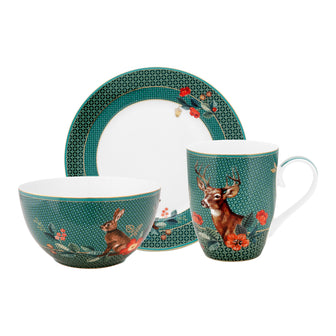 Pip Studio Winter Wonderland Ontbijtset - Set van 3 - Groen