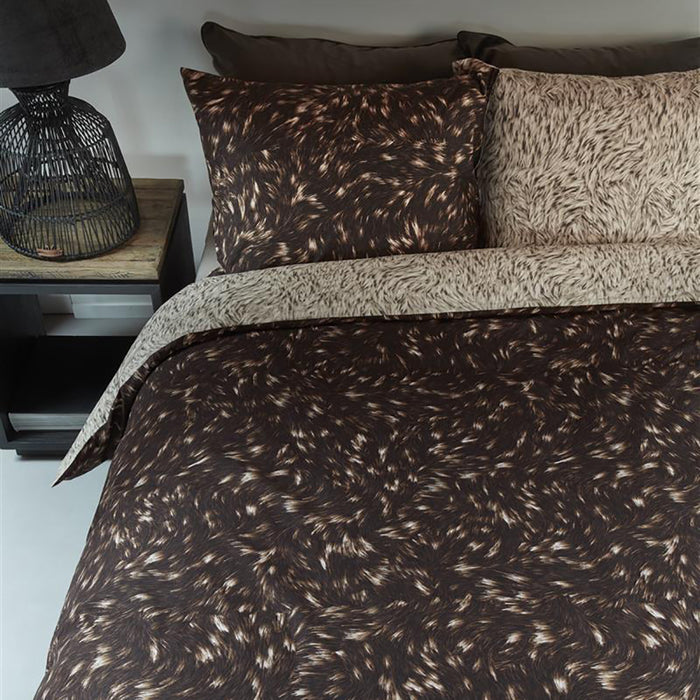 Rivièra Maison Fauxy Fur Dekbedovertrek 240 x 200/220 cm - Bruin