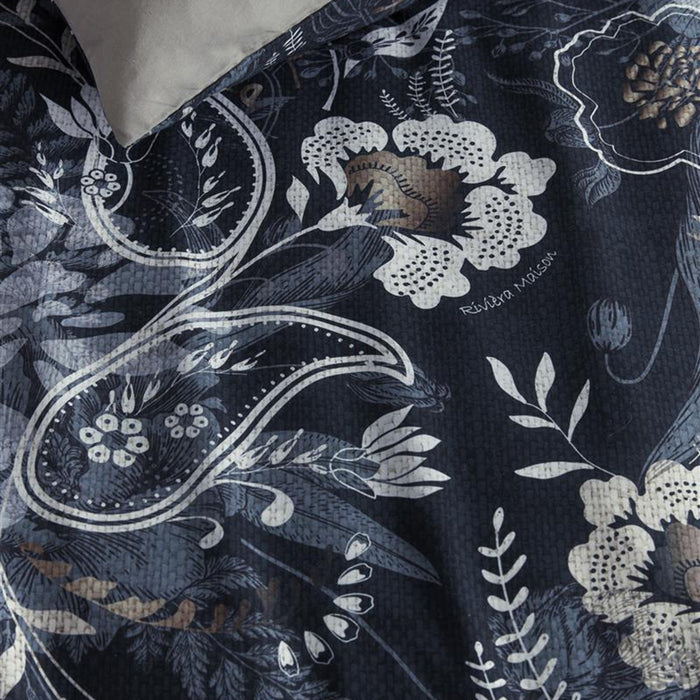 Rivièra Maison Floral Paisley Dekbedovertrek 140 x 200/220 cm - Donkerblauw