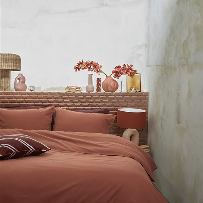 vtwonen Earth Dekbedovertrek 200 x 200/220 cm - Terracotta