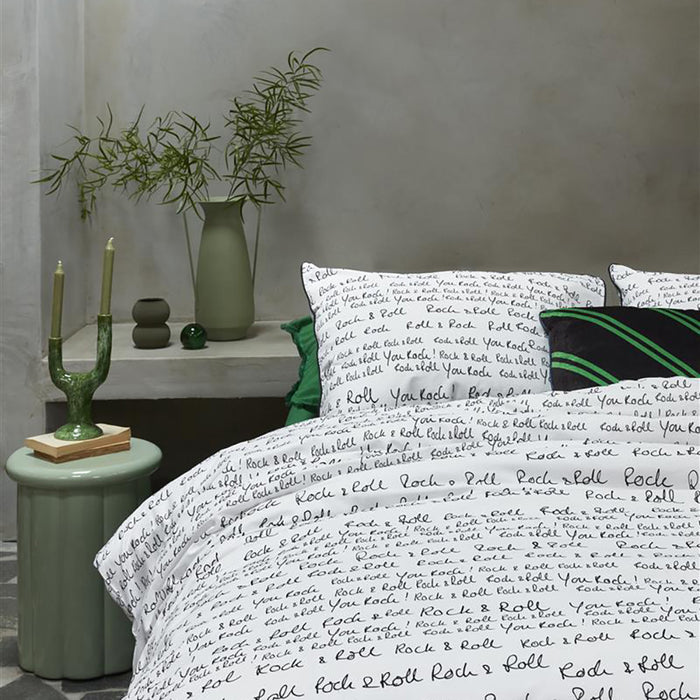 vtwonen Rock&Roll Dekbedovertrek 140 x 200/220 cm - Zwart