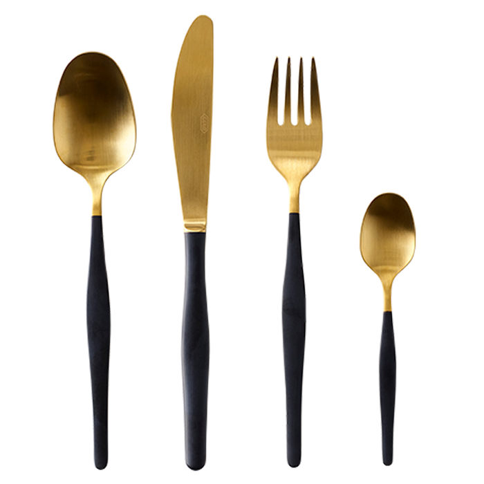Gero Roos bestekset 24-delig - Zwart/Goud