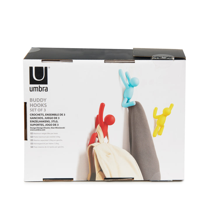 Umbra Buddy Kapstokhaken - Set van 3 - Multicolor