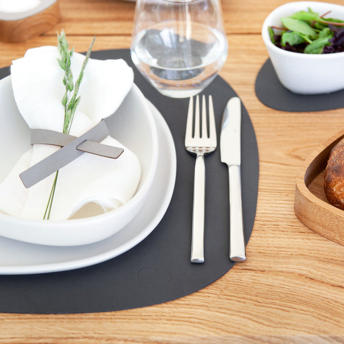 LIND DNA Nupo Double Curve Placemat Dubbelzijdig 1 st. - black/brown
