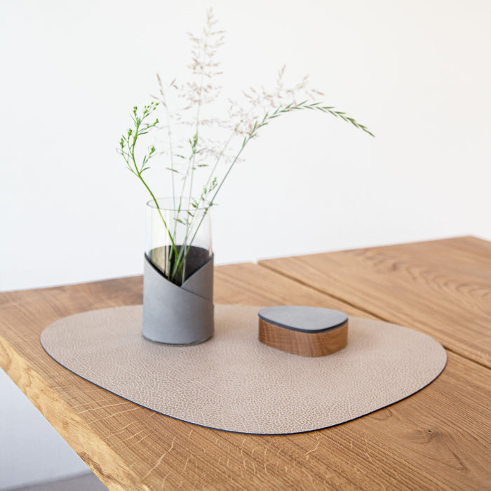 LIND DNA Hippo Curve Placemats 4 st. + Onderzetters 4 st.- Sand