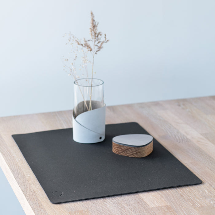 LIND DNA Core Square Placemats 4 st. + Onderzetters 4 st.- Flecked Anthracite