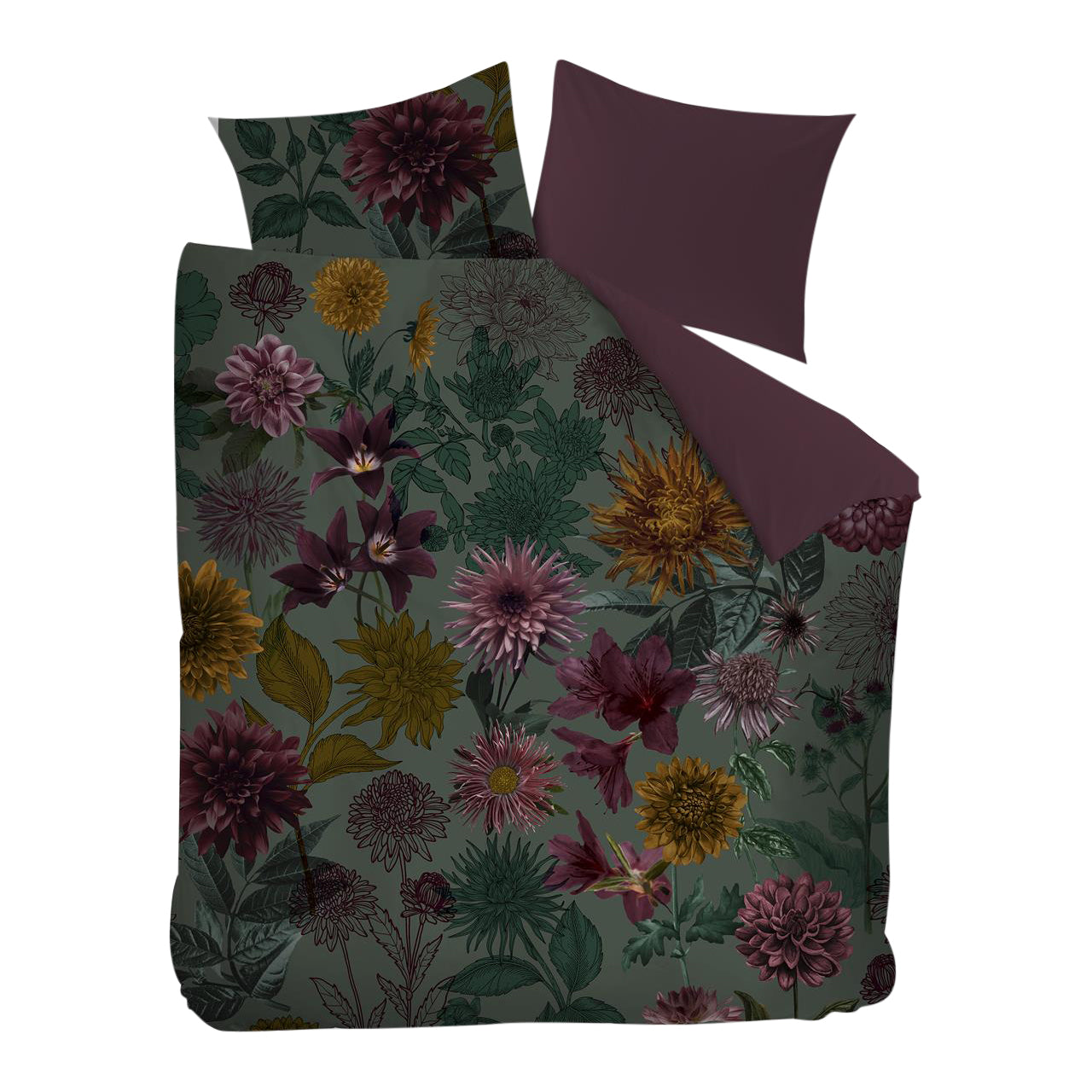 Beddinghouse Dahlias Dekbedovertrek 200 x 200/220 cm - Multicolor