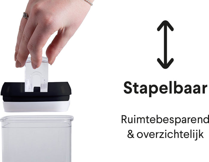 Homra Freshbox Zwart - set van 14 voorraadpotten