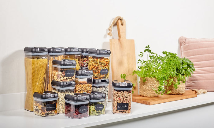 Homra Freshbox Zwart - set van 14 voorraadpotten