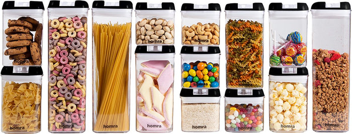 Homra Freshbox Zwart - set van 14 voorraadpotten