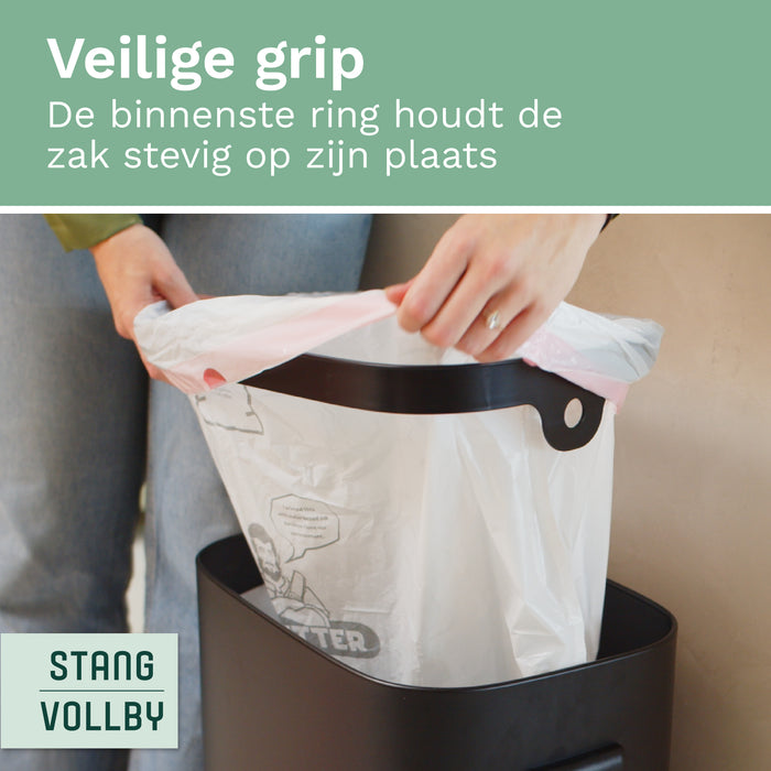 Stangvollby Kinna prullenbak met sensor - 50L - Zwart