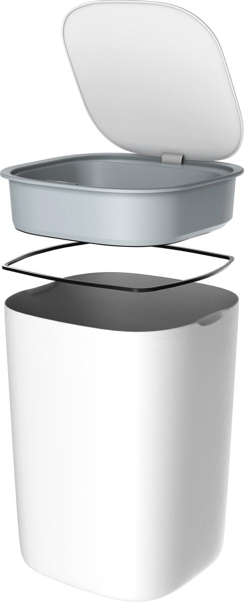 StangVollby Bredbyn prullenbak met sensor - 9L - Wit