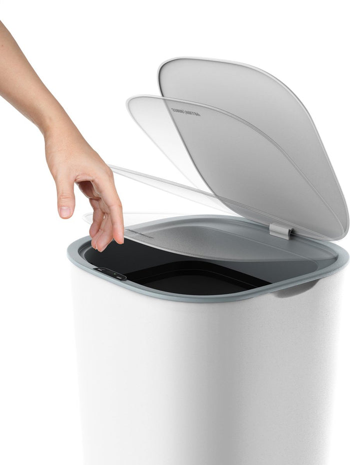 StangVollby Bredbyn prullenbak met sensor - 9L - Wit