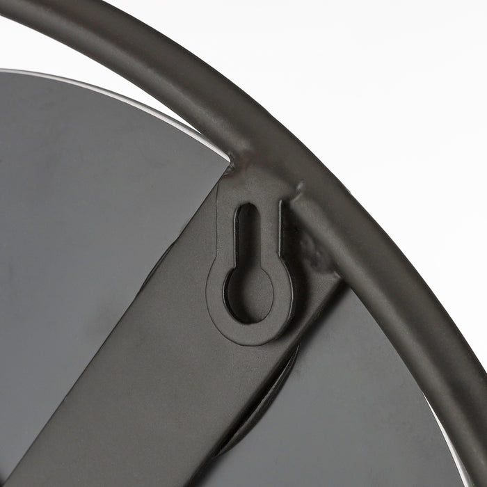 Mica Decorations Phoenix Wandspiegel - B11 x Ø39 cm - Metaal - Zwart