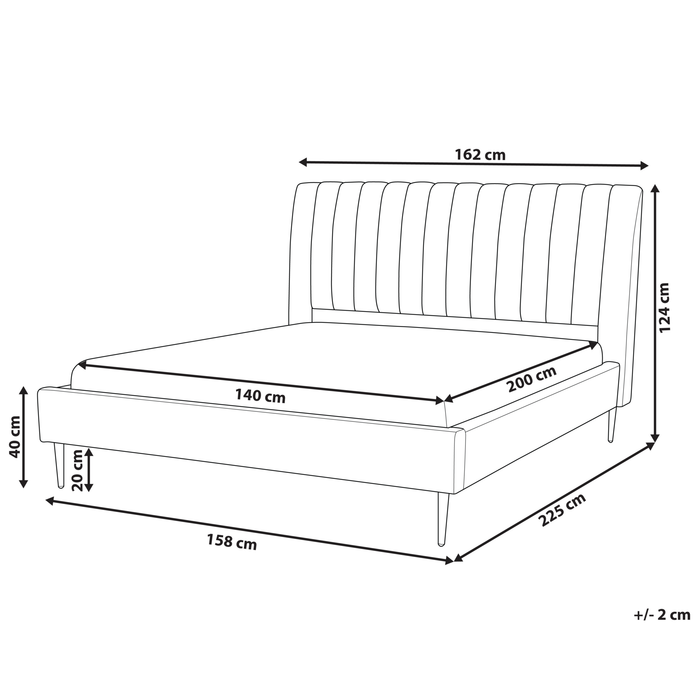 Beliani - MARVILLE - Tweepersoonsbed - Groen - 140 x 200 cm - Fluweel