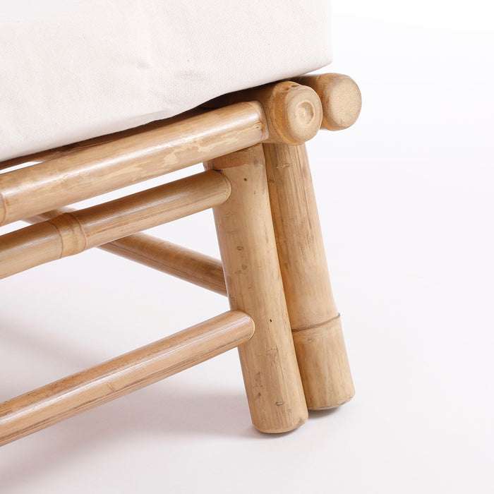 Mica Decorations Tropical Loungebank - L120 cm - Bamboe - Lichtbruin