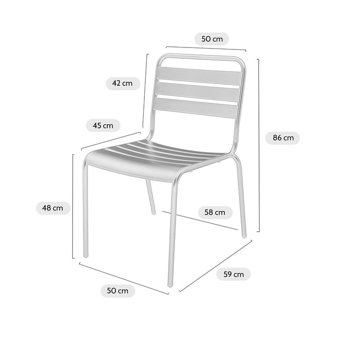 Metalen tuistoel Max XXL muisgrijs