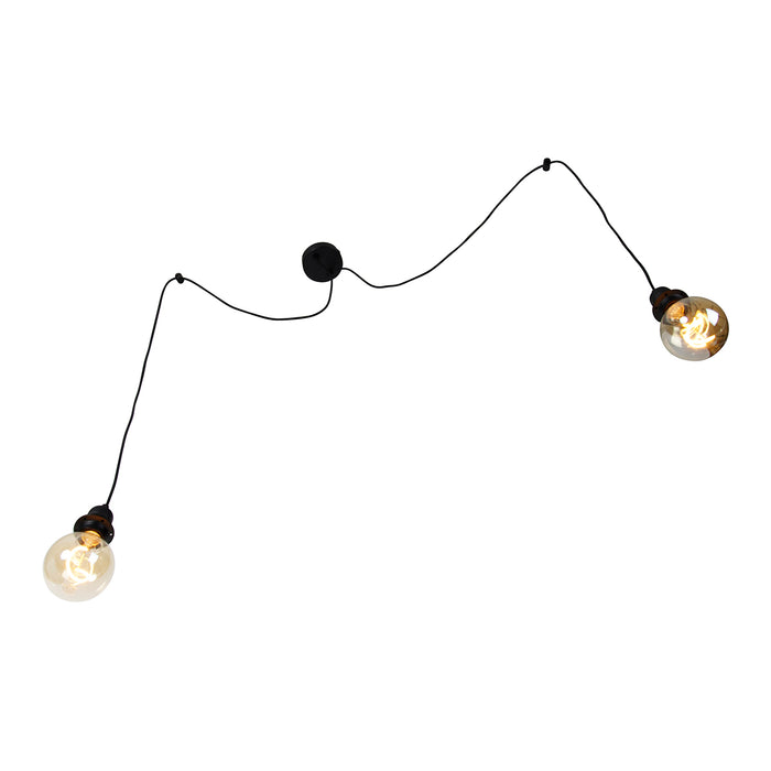 QAZQA Moderne hanglamp zwart 2-lichts - Cava