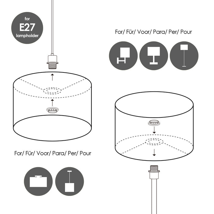 Home Sweet Home Lampenkap Canvas rood - B:20xD:20xH:17cm