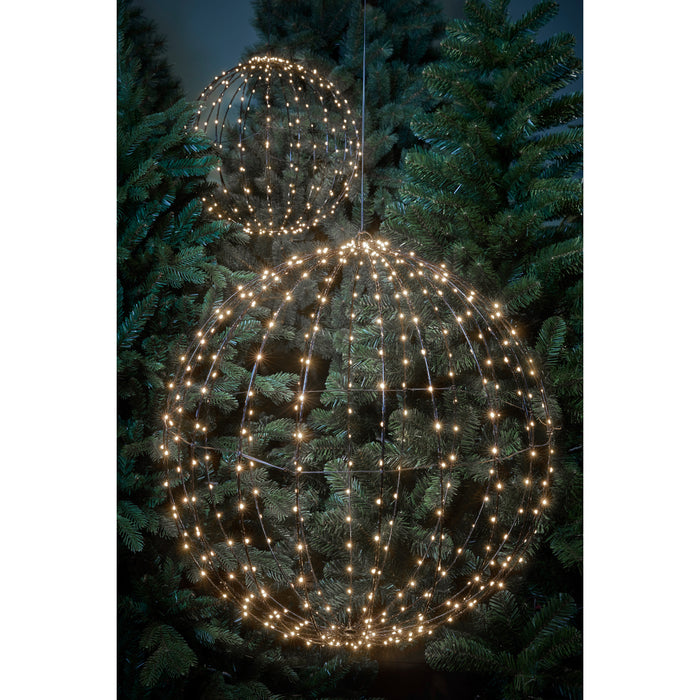 Luca Lighting Kerstverlichting Bal met Witte LED - Ø40 cm - Zilver