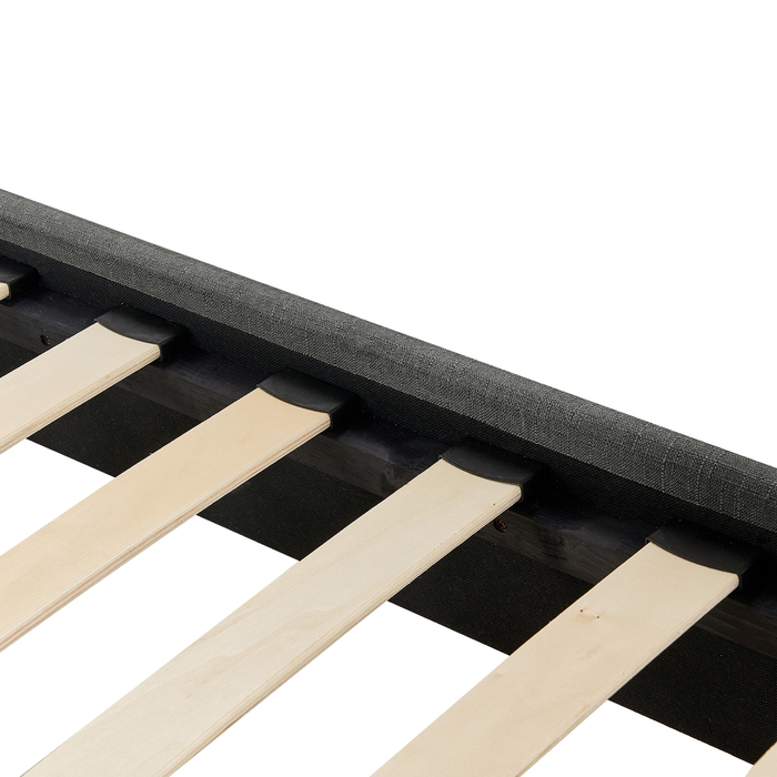 Beliani - ROANNE  - Tweepersoonsbed - Grijs - 180 x 200 cm - Polyester