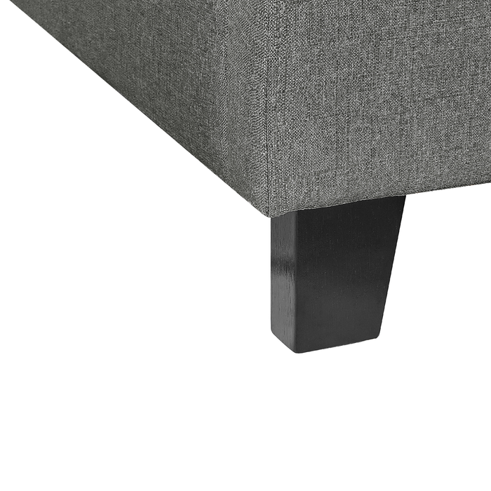 Beliani - ROANNE - Tweepersoonsbed - Grijs - 180 x 200 cm - Polyester