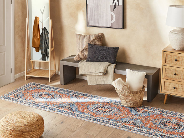 Beliani - MIDALAM - Loper - Blauw - 80 x 300 cm - Polyester