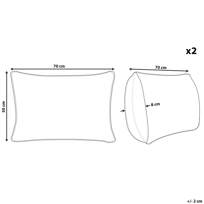 Beliani-ALMYROS -Tuinkussen set van 2-Wit-50 x 70 cm-Polyester