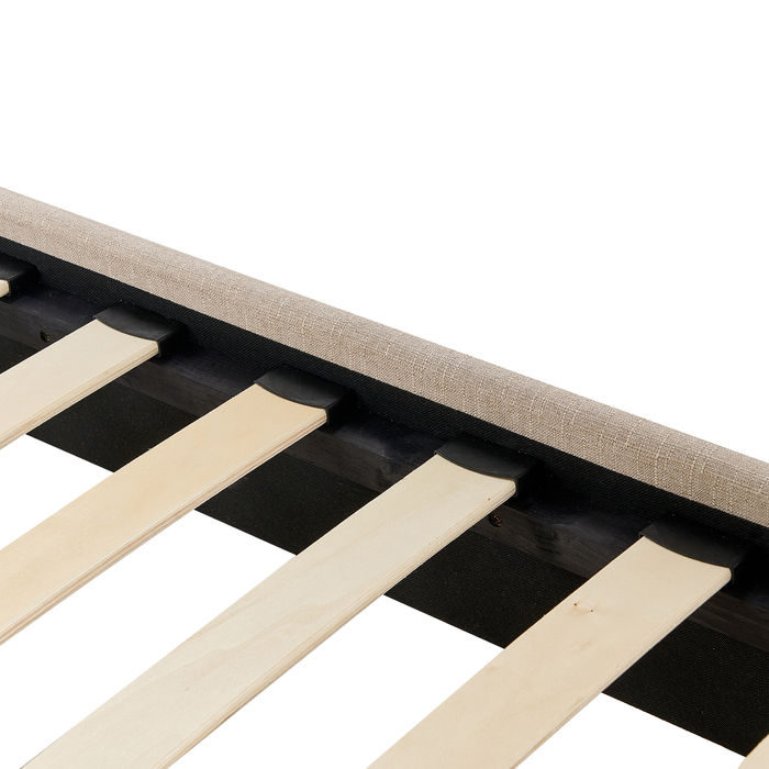 Beliani - ROANNE  - Tweepersoonsbed - Beige - 160 x 200 cm - Polyester