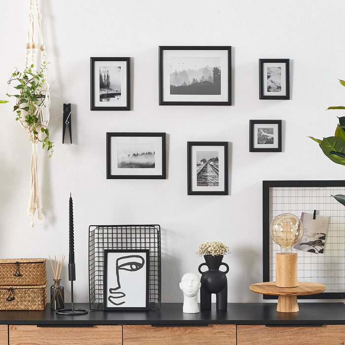 Beliani-ZINIARE-Fotolijst Set van 6-Zwart-Staand, Liggend-MDF