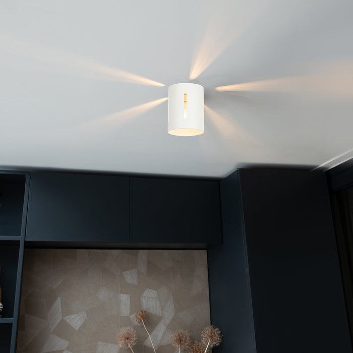 QAZQA Design plafondlamp wit met lichteffect - Yana