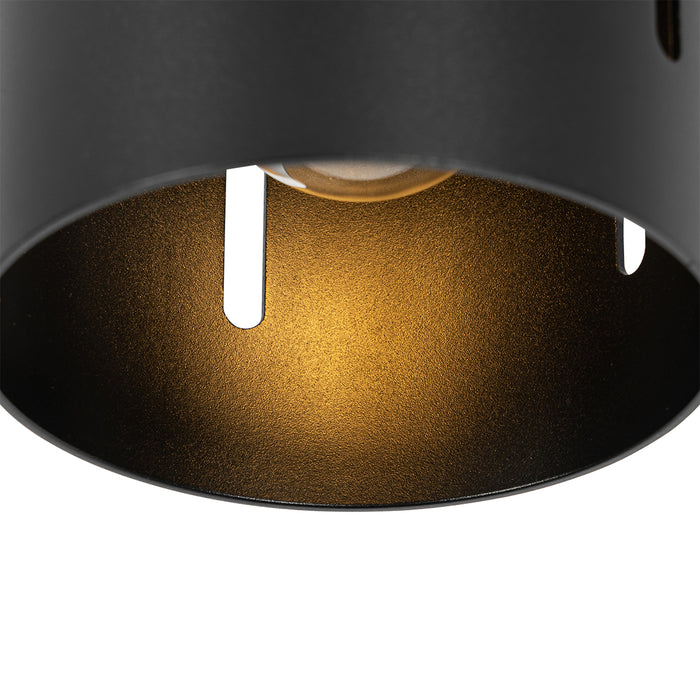 QAZQA Design plafondlamp zwart met lichteffect - Yana