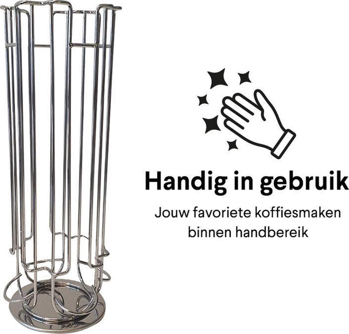 Zindoo capsulehouder - 24 cups - Zilver