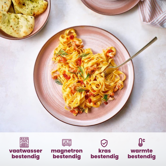 Cosy & Trendy Serviesset Baltic Peach 18-delig | 6 personen - 6 borden, 6 diepe borden en 6 schaaltjes