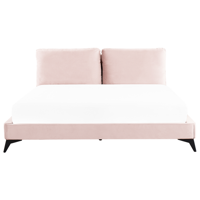 Beliani-MELLE -Tweepersoonsbed-Pastelroze-180 x 200 cm-Fluweel