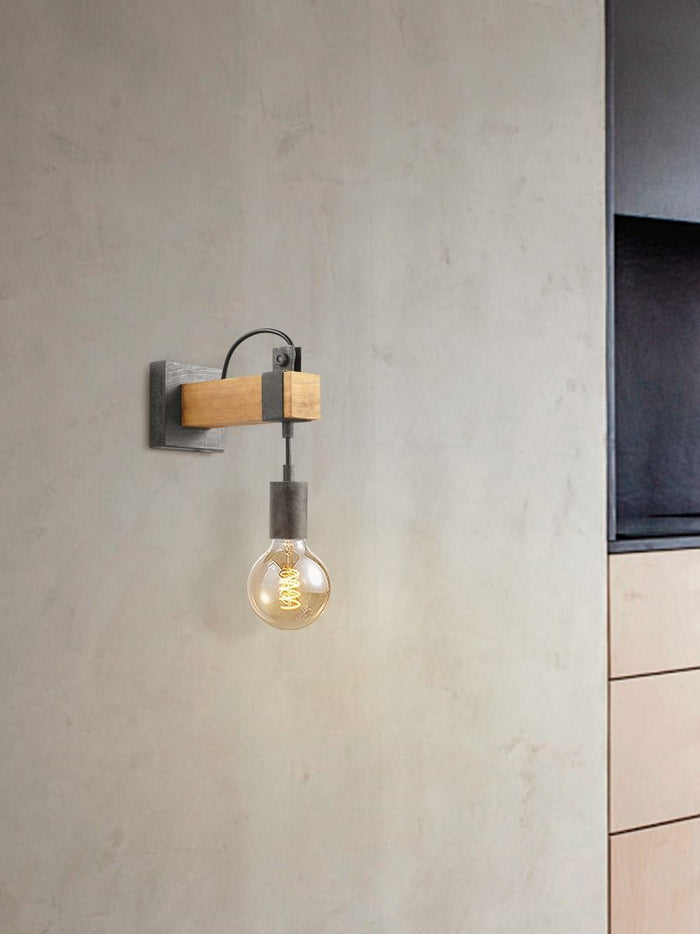 Home Sweet Home Vintage Wandlamp Denton | 10|20|23cm | antraciet E27