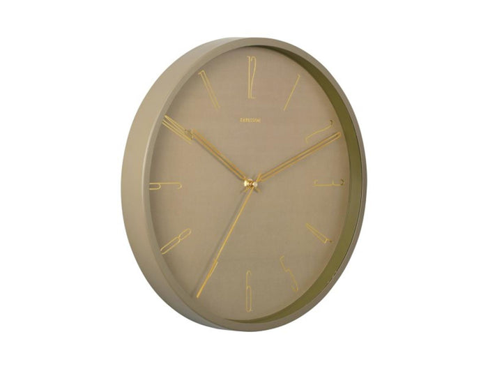 Karlsson - Wall clock Belle Numbers metal moss green