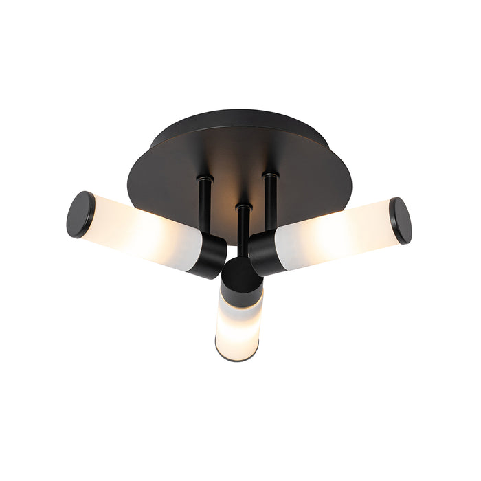 QAZQA Moderne badkamer plafondlamp zwart 3-lichts IP44 - Bath