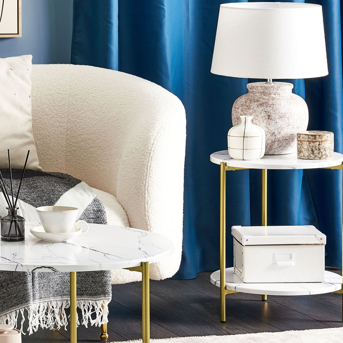 Beliani - REVA - Bijzettafel - Wit - MDF