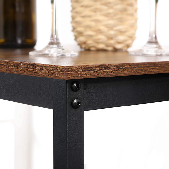 Bartafel, Hoge Keukentafel, Industriële Stijl, Vintage Bruin|Zwart