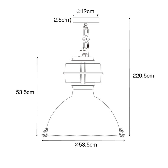 QAZQA Industriële hanglamp zwart 53,5 cm - Sicko