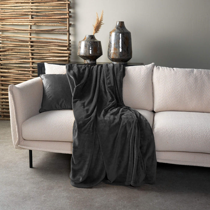 Dutch Decor plaid CHARLIE - 200x220 cm Charcoal Gray