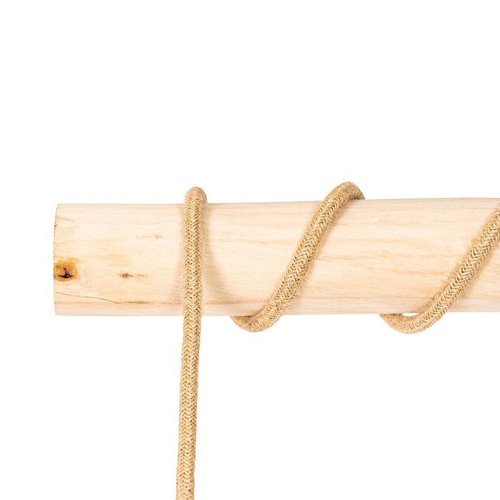 QAZQA Landelijke hanglamp goud met hout 3-lichts - Yura