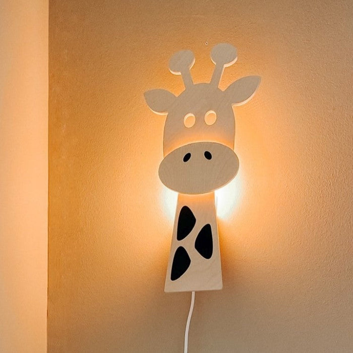 Houten wandlamp kinderkamer | Giraffe - blank