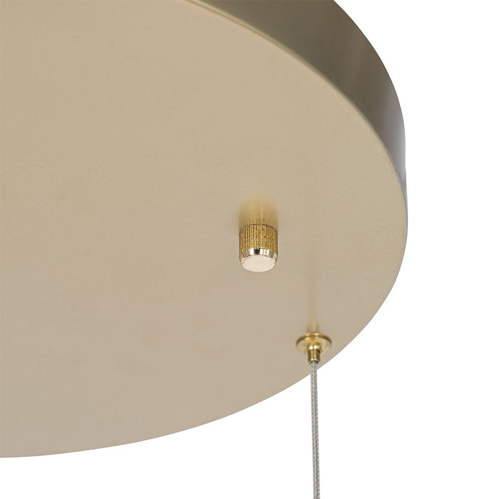 QAZQA Hanglamp messing rond incl. LED 3-staps dimbaar 3-lichts -