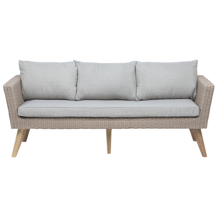 Beliani - VITTORIA - Loungeset voor 5 - Natuurlijk - PE rotan