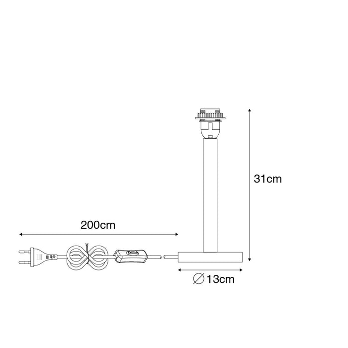 QAZQA Landelijke tafellamp hout zonder kap - Mels