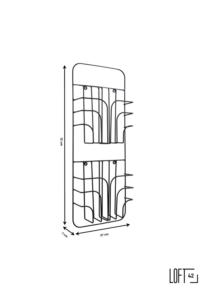LOFT42 Rowan Large Tijdschriftenrek - Zwart - Metaal